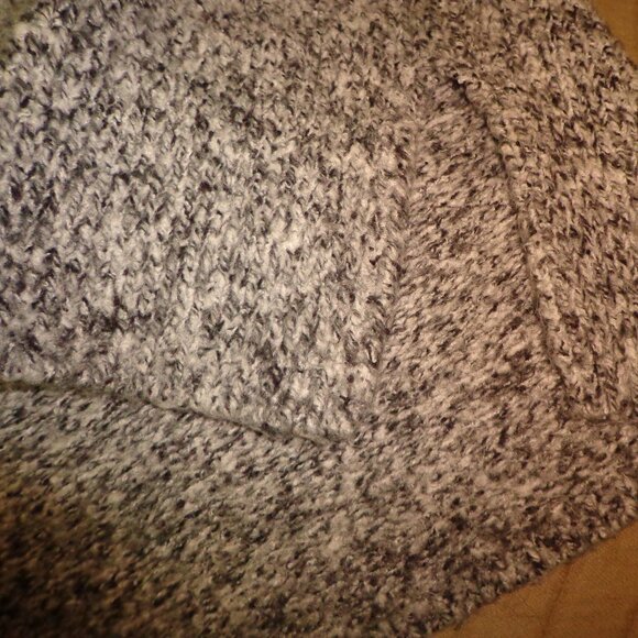 J. Crew Open Knit Cardigan M Tight Knit Black/Grey Long Sleeves - Picture 9 of 11